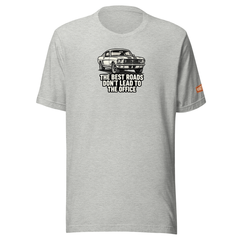 Best Roads Mustang Tee - athletic heather - front graphic