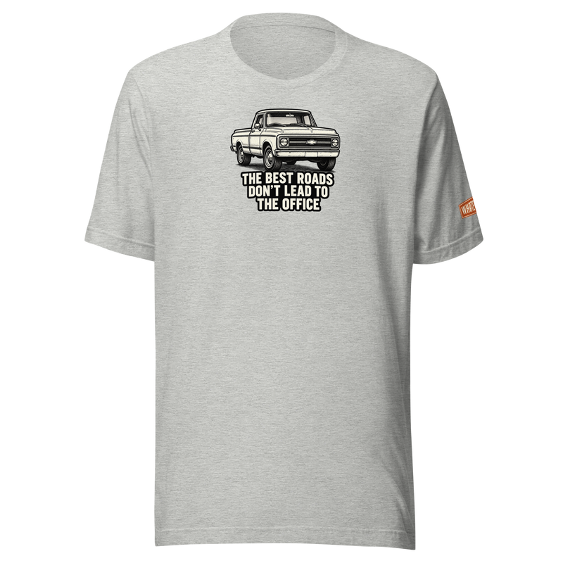 Best Roads Chevrolet Pickup Tee - athletic heather - front graphic