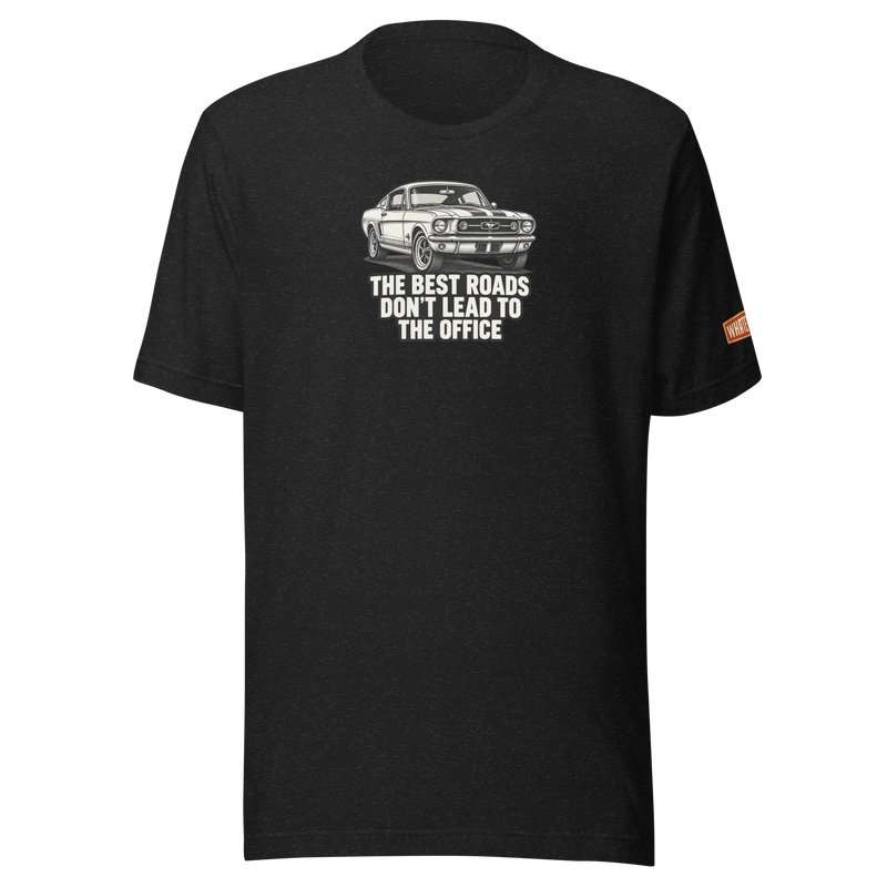 Best Roads Mustang Tee - black heather - front graphic