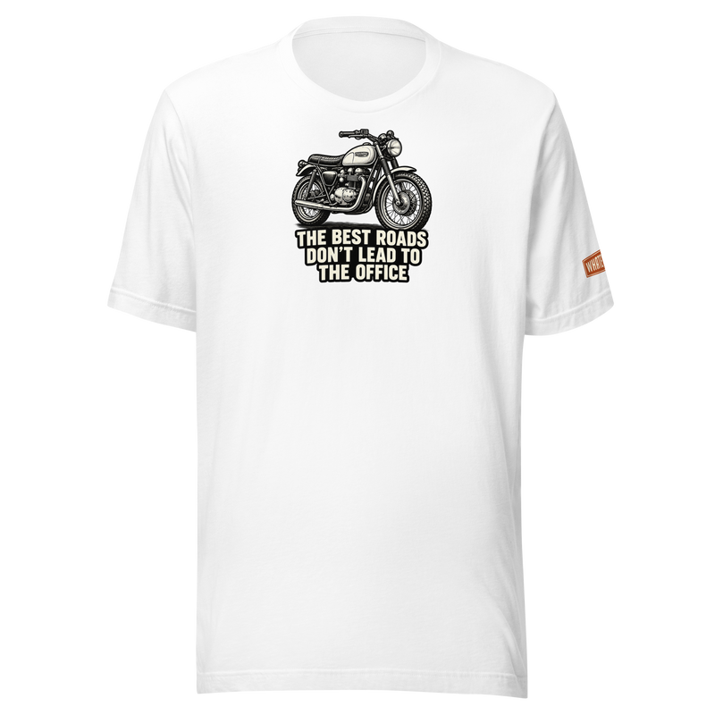 Best Roads Triumph Motorcycle Tee - white - front graphic