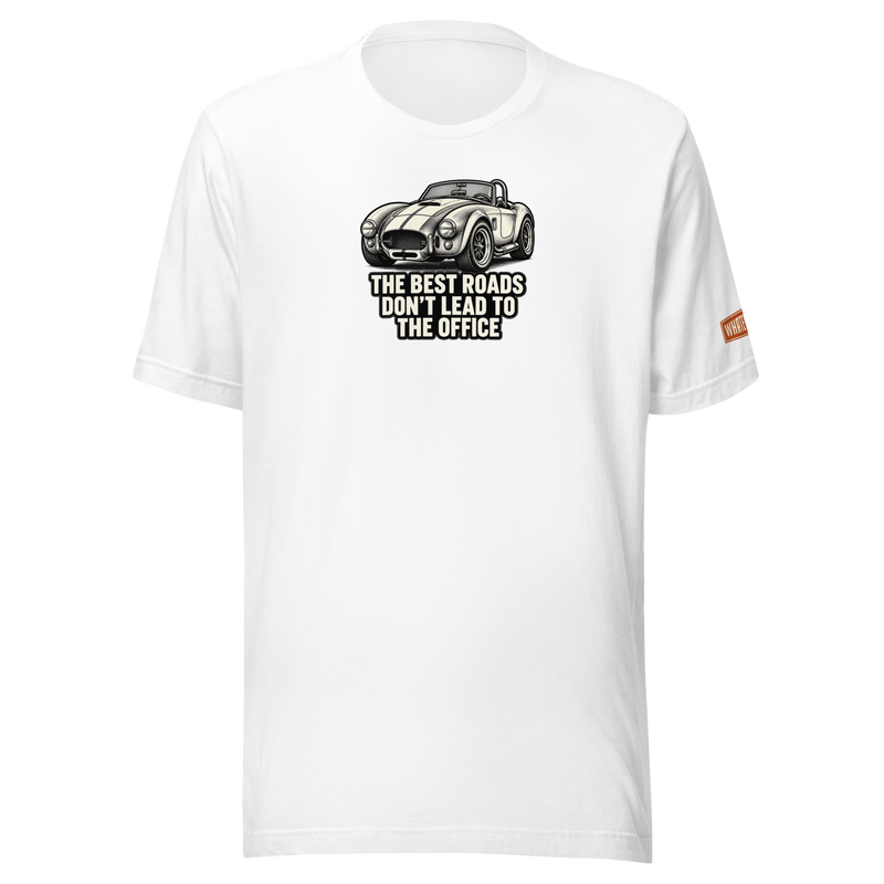 Best Roads Cobra Roadster Tee - white - front graphic