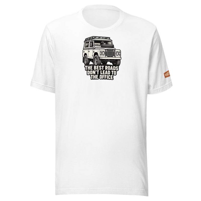 Best Roads Land Rover Tee - white - front graphic